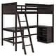 preview thumbnail 39 of 50, Modern Twin Size Wooden Loft Bed With Shelves and Desk,Solid Construction