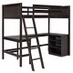 preview thumbnail 5 of 7, Wooden Twin Size Loft Bed with Shelves, Desk, Ladder and Guardrail