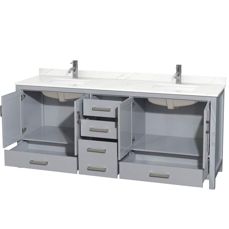 Wyndham Collection WCS141480D-QTZ-UNSMXX Sheffield 80" Free Standing