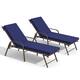 Option Chair-Brown&Cushion-NavyBlue