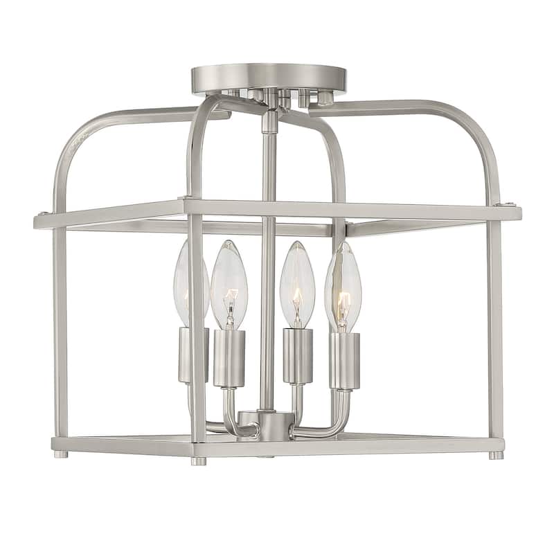Meridian M60061 4 Light 12" Wide Semi-Flush Ceiling Fixture - Brushed Nickel