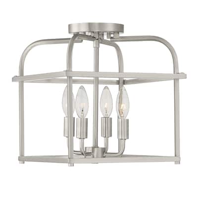 Meridian M60061 4 Light 12" Wide Semi-Flush Ceiling Fixture