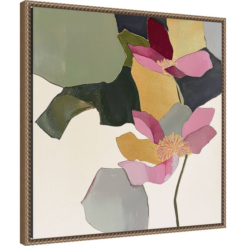 Blossom in Pink No. 1 by Lazar studio Framed Canvas Wall Art Print