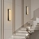 preview thumbnail 11 of 34, KAYLA 1-Light Gold LED Wall Sconce, Natural Alabaster Wall Sconce,Outdoor Sconce Rectangular Bedside Wall Lighting