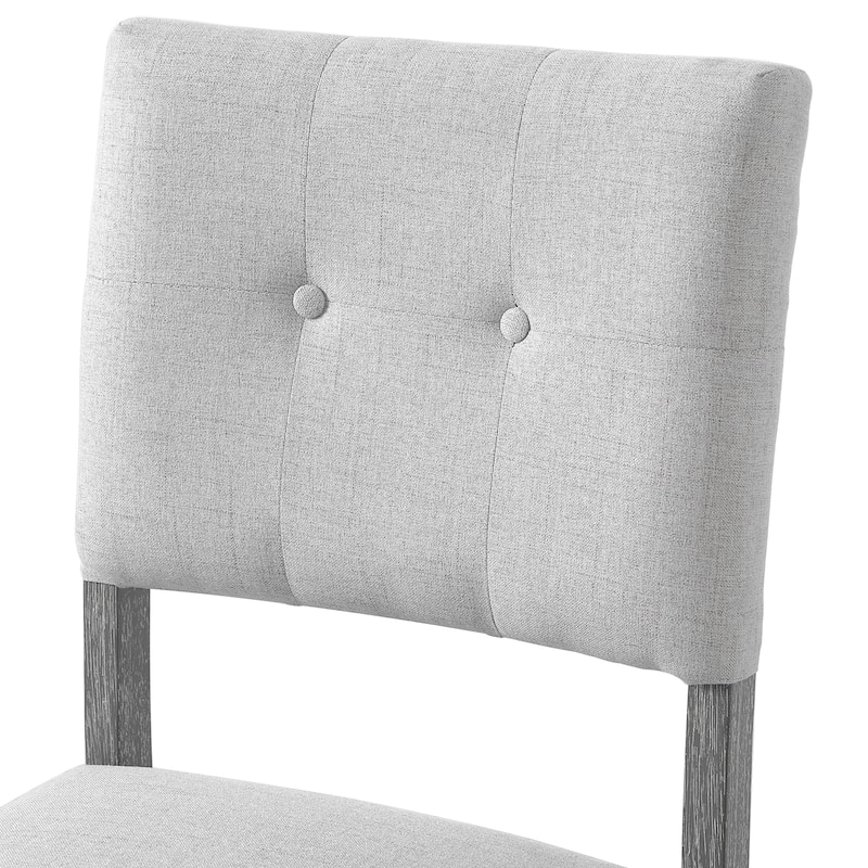 Wooden Dining Chairs Set of 4, Modern Fabric Upholstered Kitchen Side Chairs, Farmhouse Dining Room Chair with Solid Wood Legs