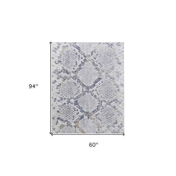Stylish Rectangle Area Rug with Botanical Design - 94' X '60' X '0.28 ...