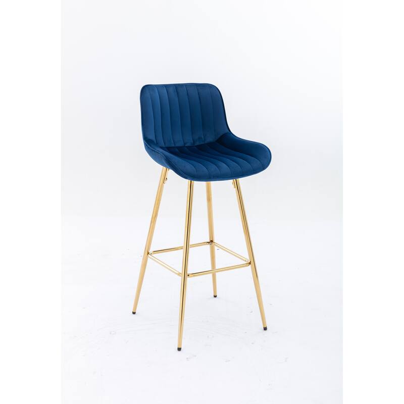 Velvet Fabric Swivel Bar Stools Set of 2, Counter Height Bar Chairs with Back, Kitchen Island Stools with Metal Legs