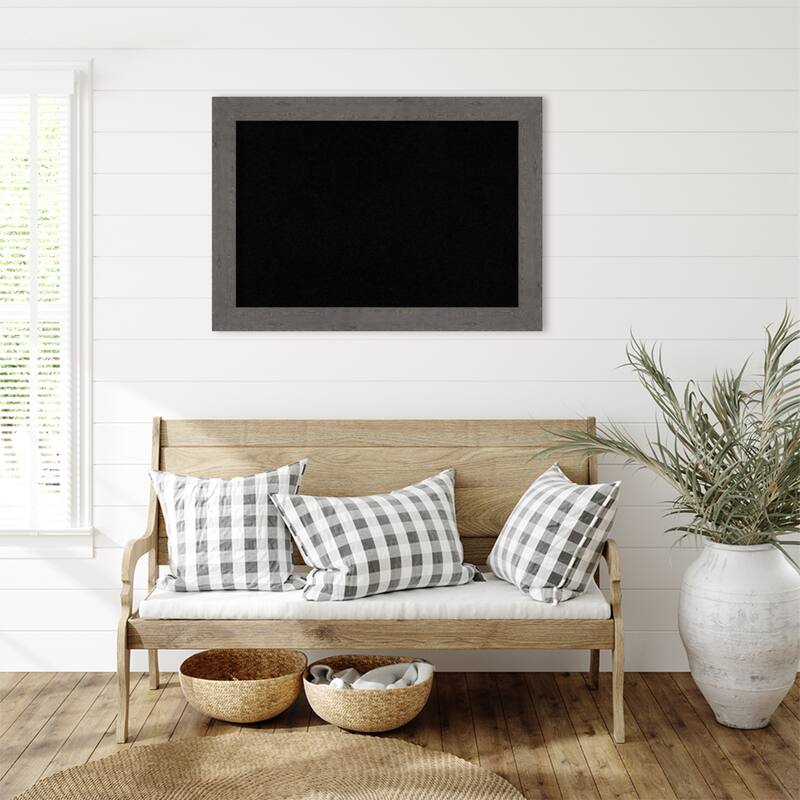 Rustic Plank Framed Black Corkboard Bulletin Board