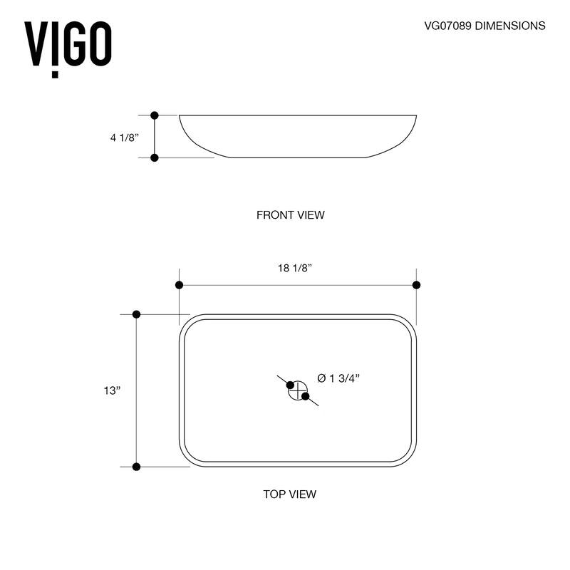 VIGO Donatello 18"L x 13"W Glass Vessel Sink and Niko 11"H Faucet Set