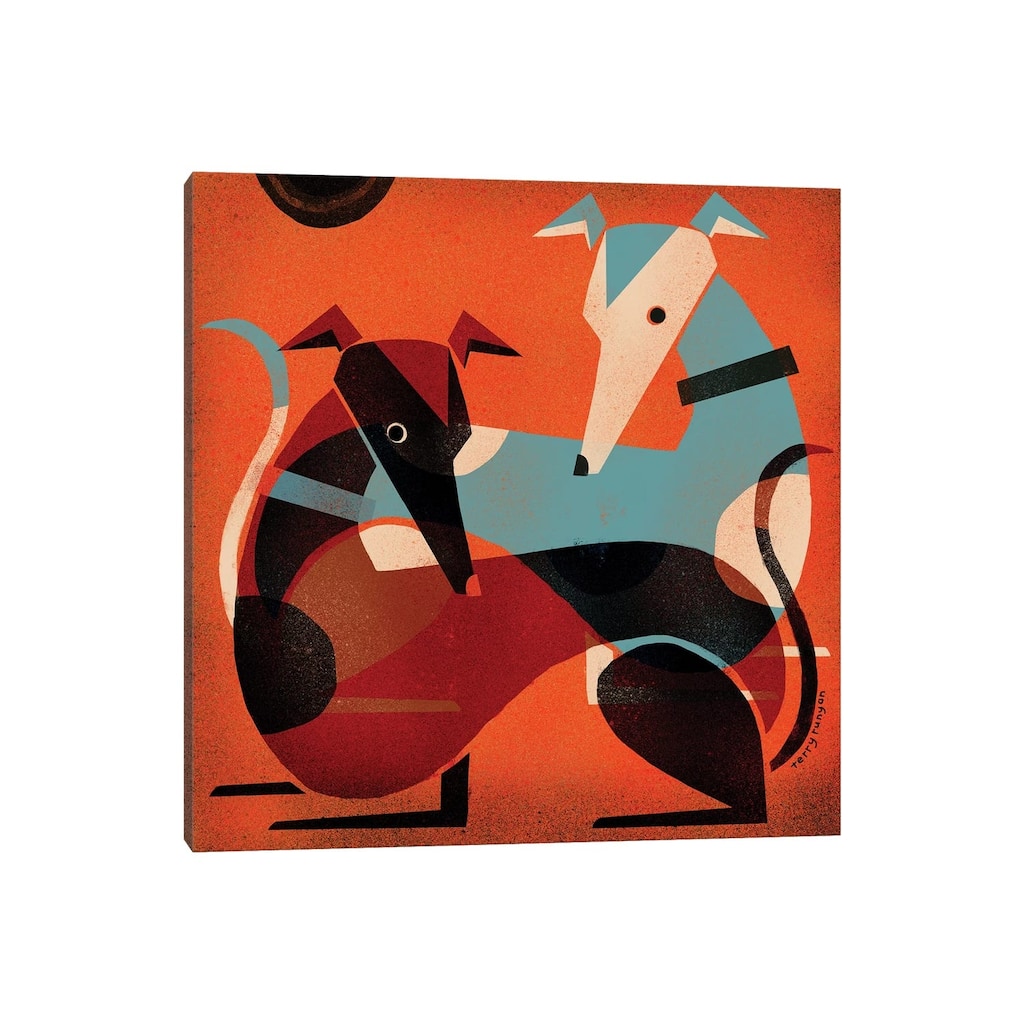 iCanvas "Greyhound Pair" by Terry Runyan Canvas Print