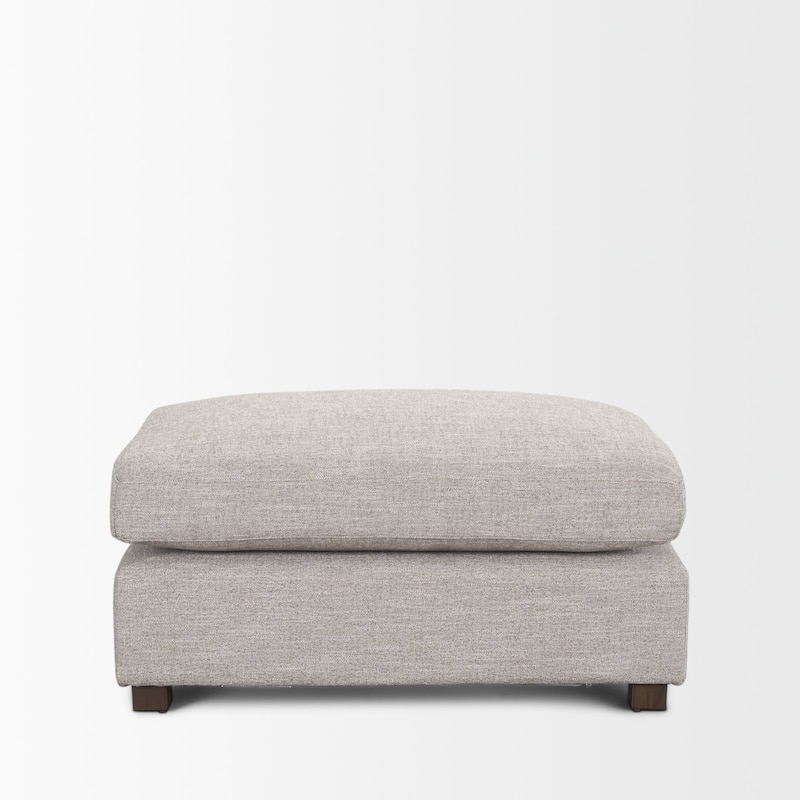 Halston Small Ottoman Light Gray Performance Fabric - 38.98 x26.77 x17.91