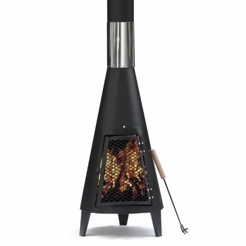 63" Patio Chiminea Outdoor Wood Burning Fire Pits - Black