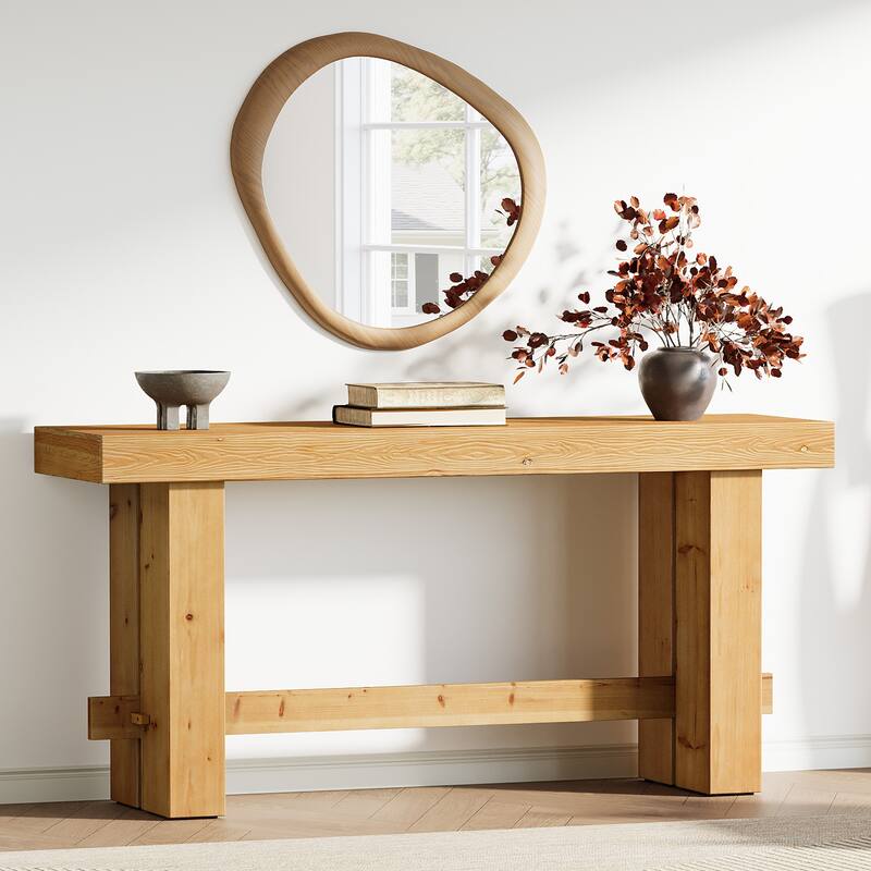 63" Solid Wood Console Table Narrow Accent Sofe Table for Hallway - Large