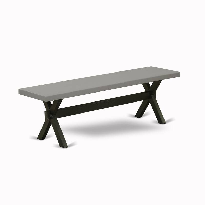 East West Furniture modern dining set - a breakfast table & Stackable dining chairs - Wire-brushed Black (Pieces & Seat Options)