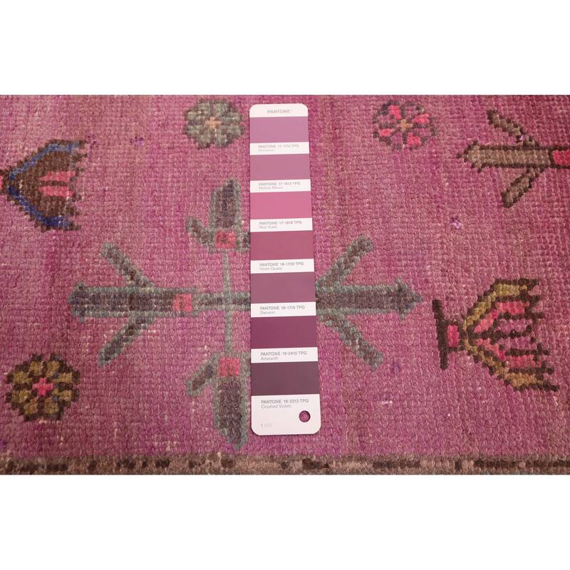 ECARPETGALLERY Hand-knotted Antalya Vintage Purple Wool Rug - 4'8 x 7'6
