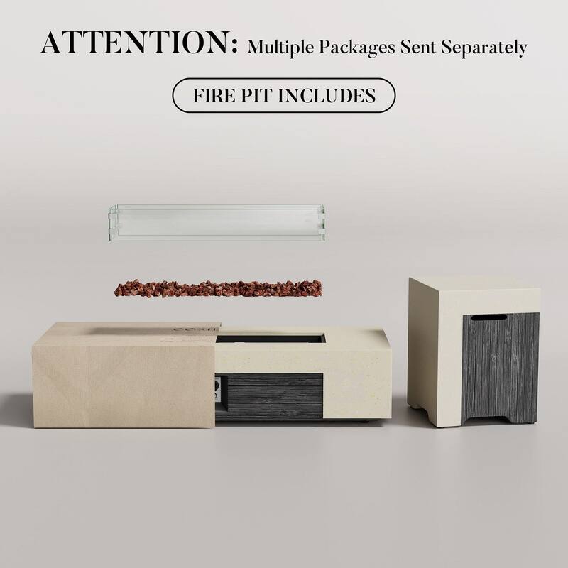 POLESITTER Morden Outdoor Concrete Propane Fire Pit Table