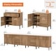 preview thumbnail 18 of 21, 126" Modern Reeded 8-Door Sideboard With Drawers, 4-In-1 Wooden Credenza