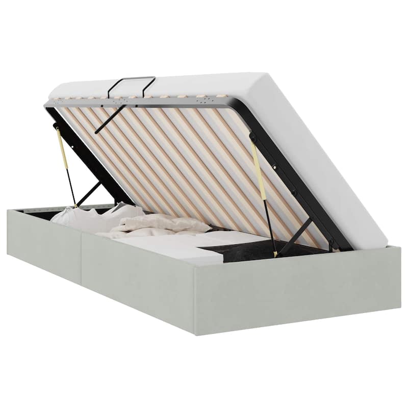 vidaXL Storage Bed with Mattress in Velvet