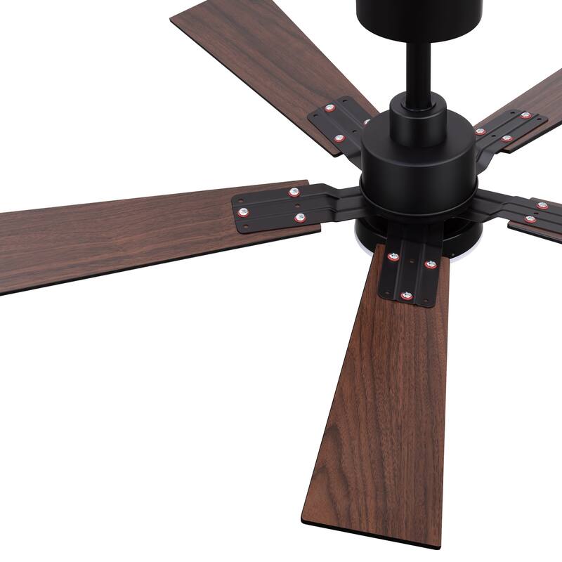 2 Set 42" Reversible 5-Blade Integrated LED Ceiling Fan with Light and Remote