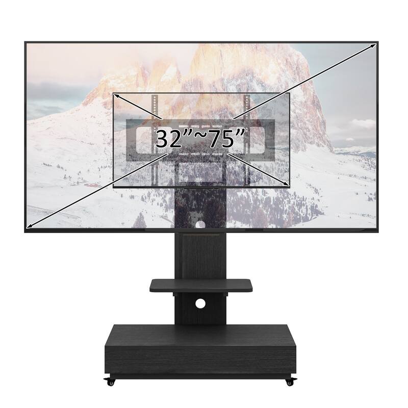 Mobile TV Cart for 32-75 inches,Floor Stand with Mount on Lockable Wheels