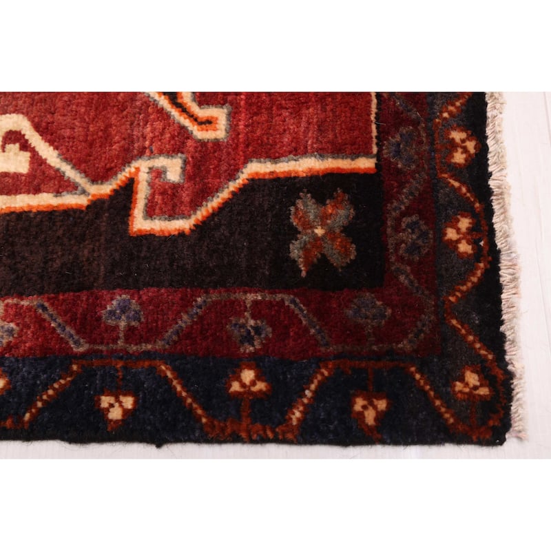 ECARPETGALLERY Hand-knotted Melis Dark Navy Wool Rug - 4'9 x 7'0