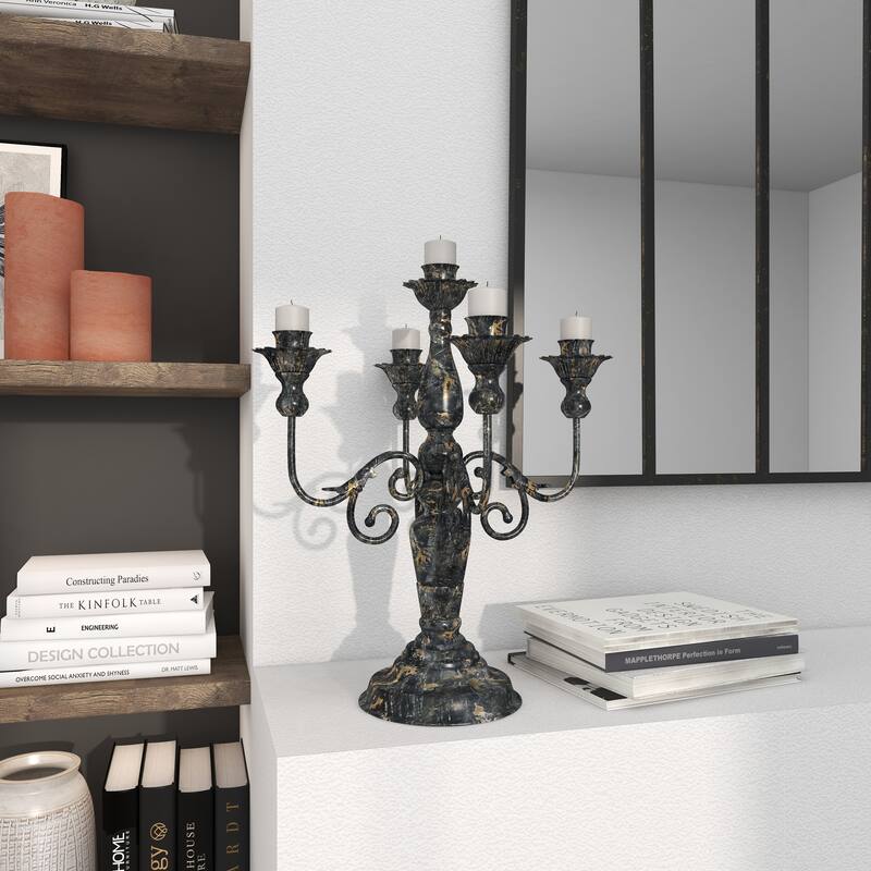 Metal Candelabra - Gray or White - Roche River Decor