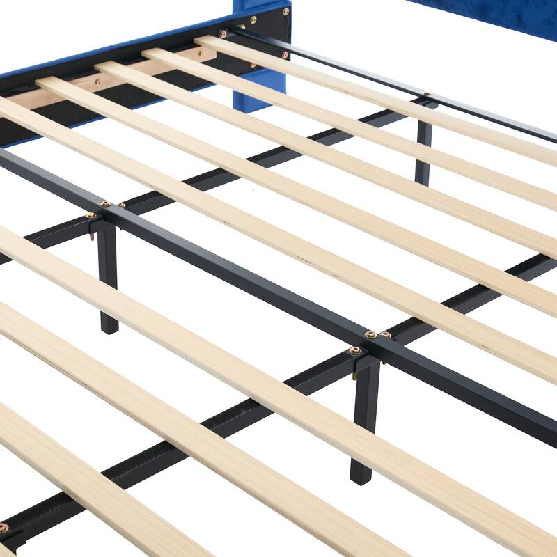 Christopher Knight Home - Amara Traditional Velvet Upholstered Sleigh Bed with Wingback Headboard & Scroll Footboard, King Size