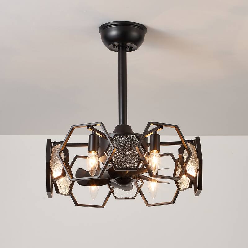 Bella Depot 19" Indoor Industrial Ceiling Fan with Light and Remote