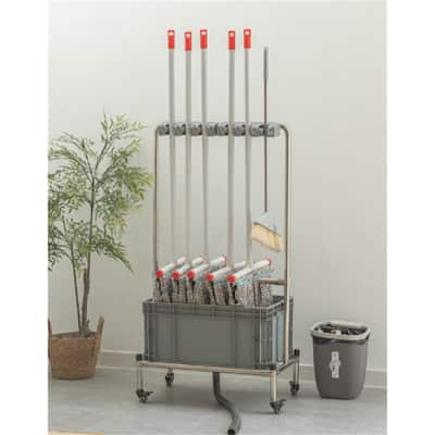 Morden Movable Mop Rack Cleaning Tool Cart with Mobile Universal Wheels