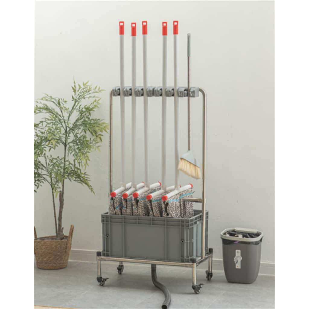 Morden Movable Mop Rack Cleaning Tool Cart with Mobile Universal Wheels