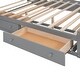 preview thumbnail 14 of 44, Queen Size Wooden Bed with Trundle, Cabinet, and Sockets, Grey