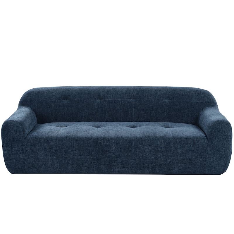 85.8"Wide Chenille Fabric 3-Seater Sofa, Full Sponge Compression Design,With Powder-Free Foam,Pocket Spring For Extra Comfort