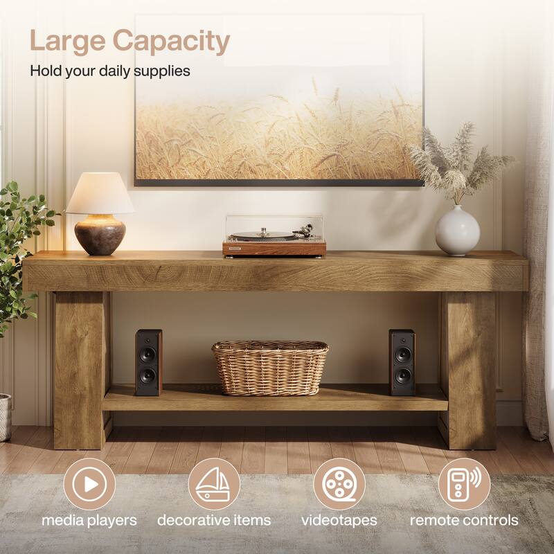 63" TV Stand for TVs up to 75 Inch, Extra Long Entertainment Center