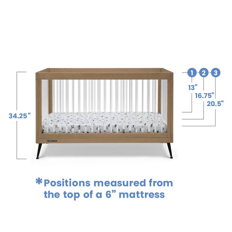 Sloane 4-in-1 Acrylic Convertible Crib, Greenguard Gold Certified