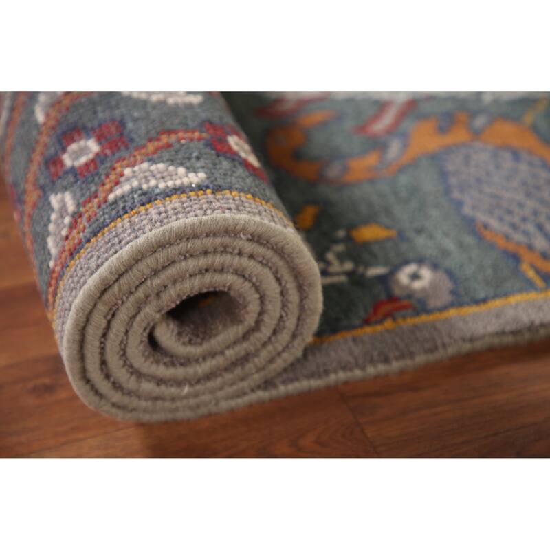 Animal Pictorial Ziegler Accent Rug Hand-Knotted Wool Carpet - 2'6"x 6'0"