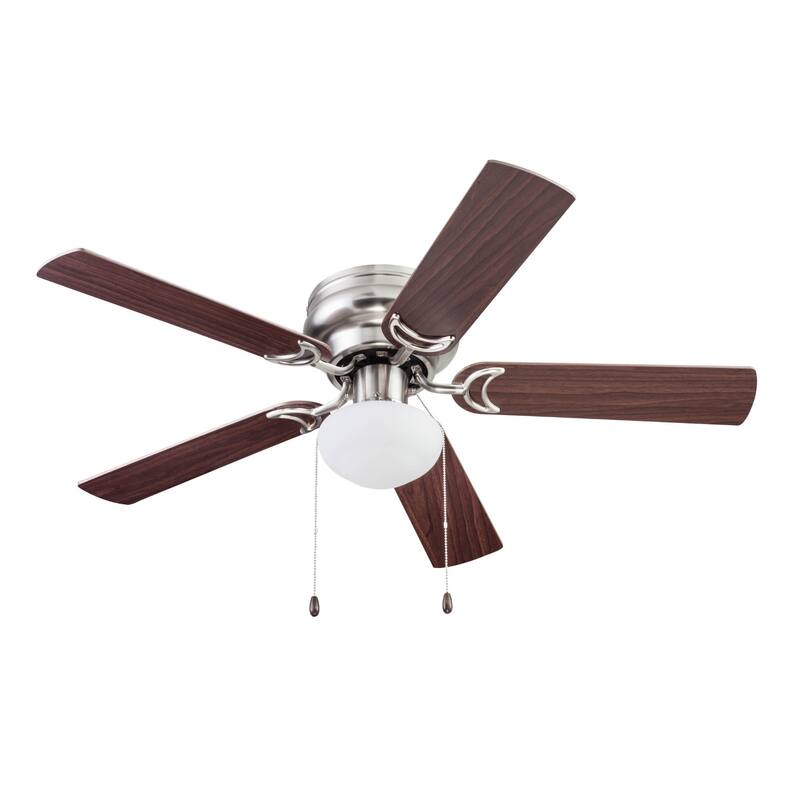 44" Prominence Home Alvina Satin Nickel Traditional Indoor LED Ceiling Fan with Light, Pull Chain