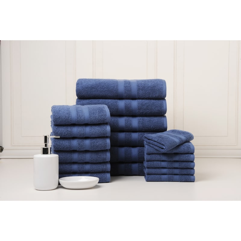 Bibb Home 18 Piece Egyptian Cotton Towel Set