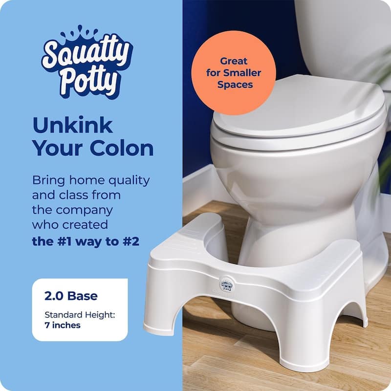 Squatty Potty Original Toilet Stool 2.0 Base 7 Inch, White, 1 Count - White
