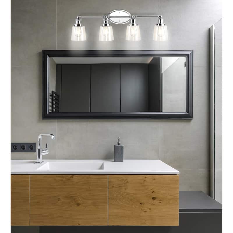 Sandrine 3-Light Iron/Seeded Glass Classic Cottage LED Vanity Light, by JONATHAN Y