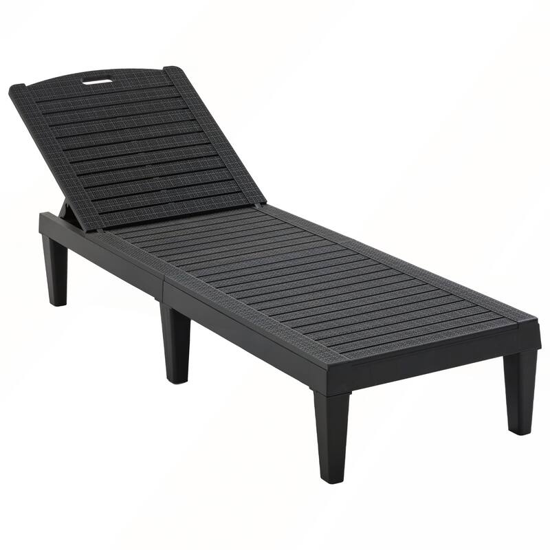 2-Piece Outdoor Chaise Lounges with Adjustable Backrest