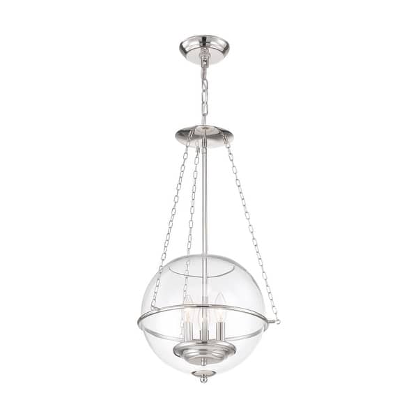 slide 2 of 5, Odyssey 3-Light Pendant Fixture Polished Nickel with Clear Glass - N/A Polished Nickel / Clear Glass