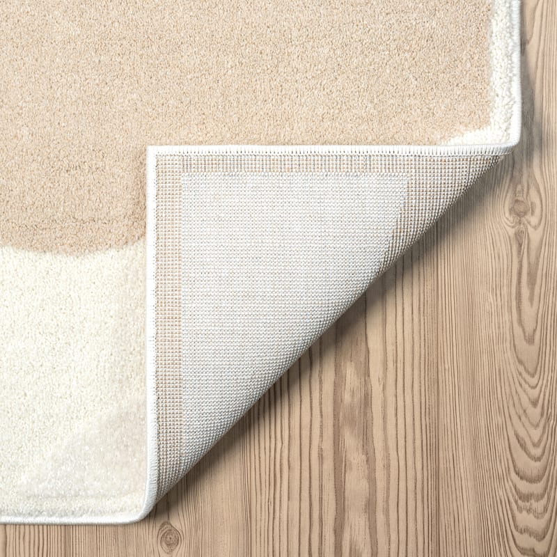 Abani Cozy COZ110A Modern Cream Grey Asymmetric Circle Pattern Neutral Area Rug