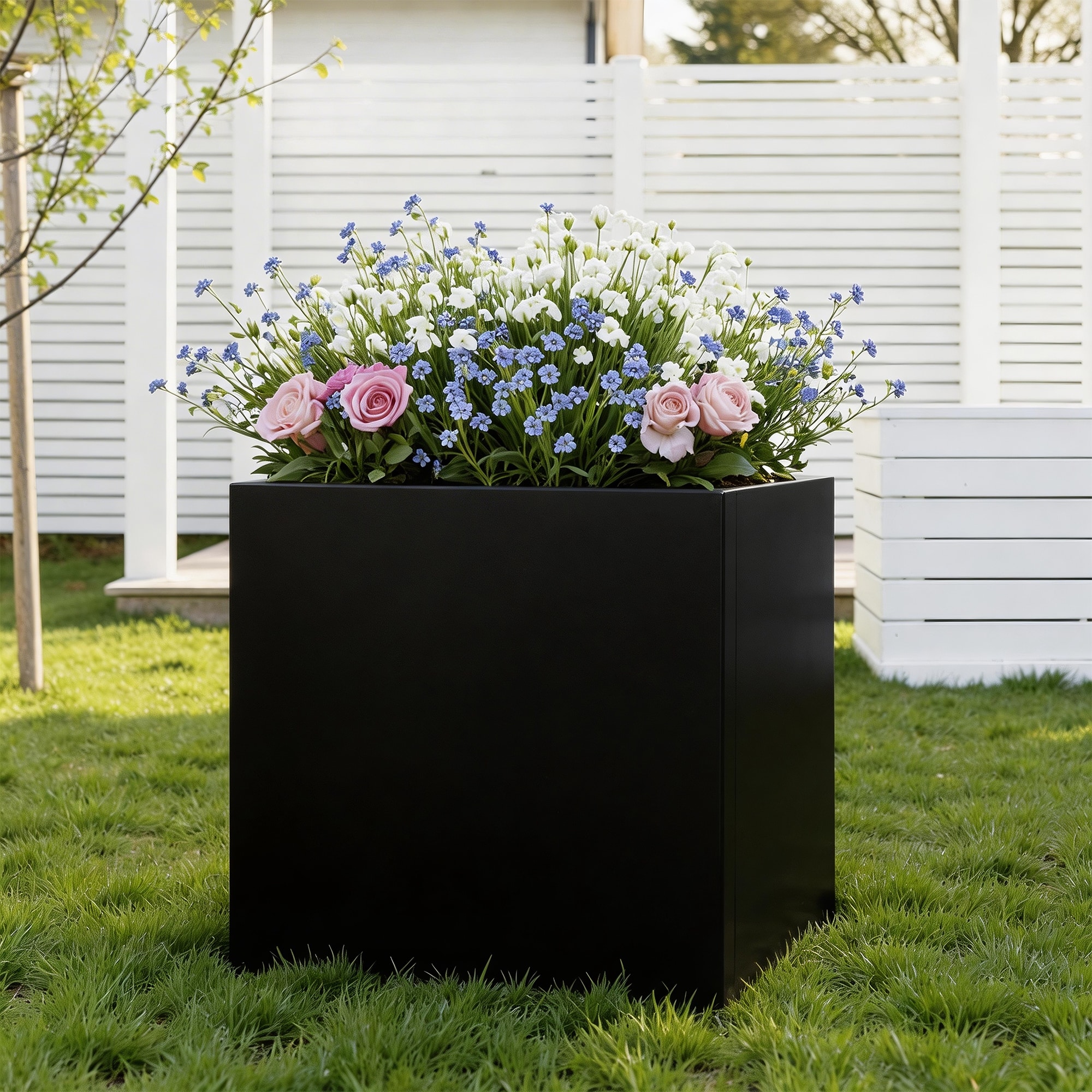 Outdoor Metal Galvanized Steel Planter Box for Balcony Patio