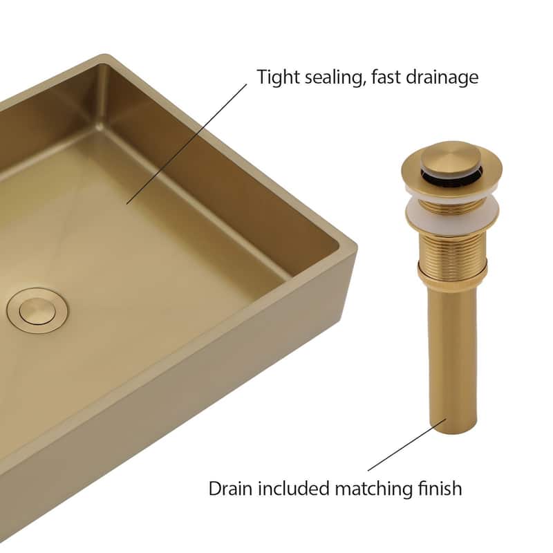 19x15 in. Bathroom Vessel Sink Vanity Wash Basin in Stainless Steel
