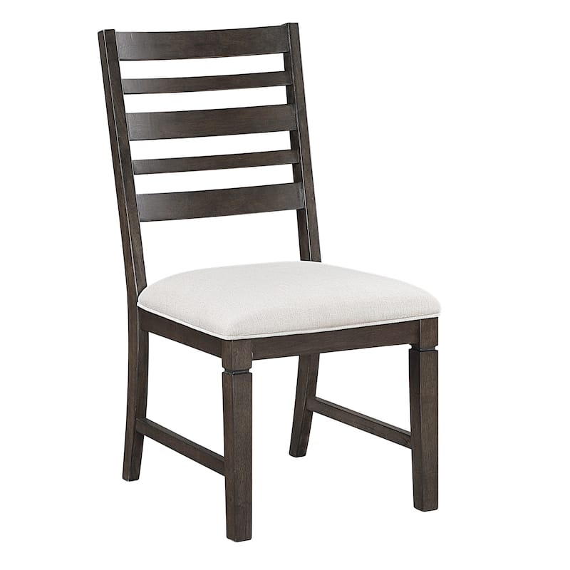 Set of Side Chairs Upholstered Seat Dark Espresso Finish Durable Wood Dining Furniture