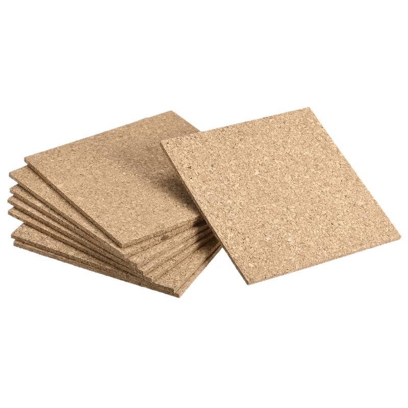 100x100x3mm Square Coasters Cork Cup Mat Pad for Tableware 8pcs - Wood
