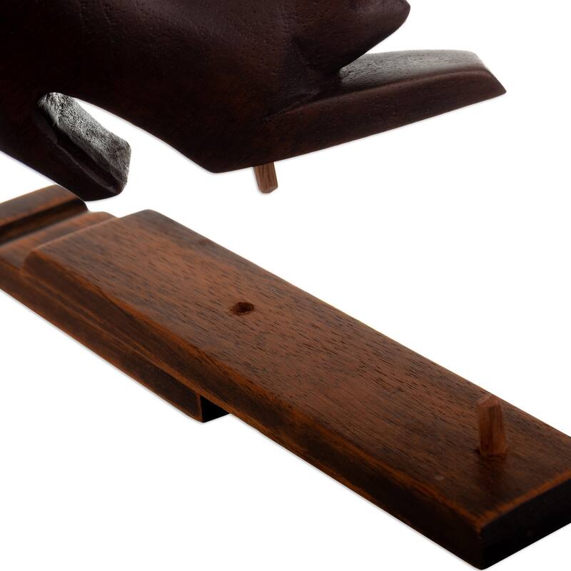 Novica Handmade Helping Buddies Wood Phone Holder