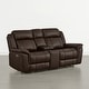 preview thumbnail 68 of 82, Spruce & Spring Genuine Leather Power Reclining Sofa with Optional Console & Flip-Down Table
