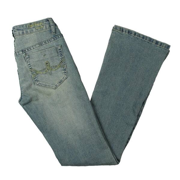 Shop Bubble Gum Womens Juniors Wide Leg Jeans Denim Distressed 1