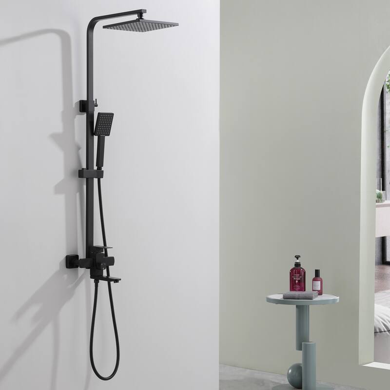 46"H 3-Function Stainless Steel Wall-Mounted Shower System